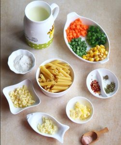 Ingredients to Make White Sauce Pasta